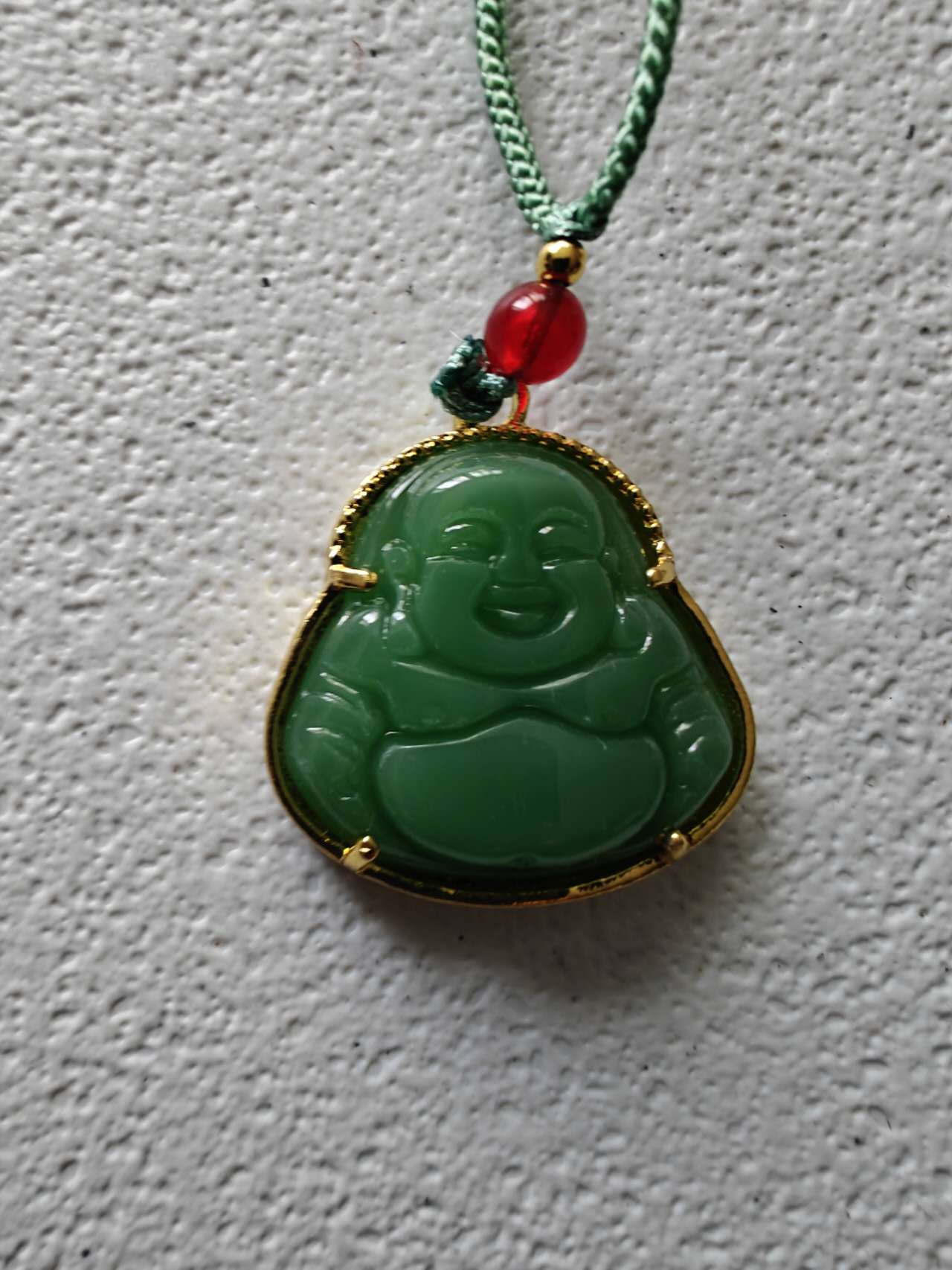 Gilded Jade Buddha Pendant