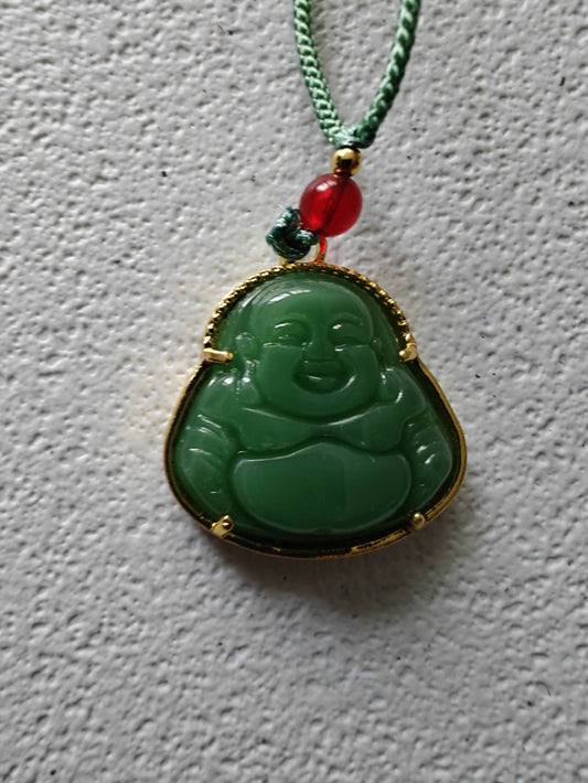Gilded Jade Buddha Pendant