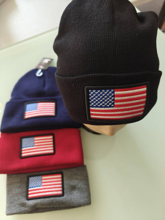 American Flag Fleece Beanie