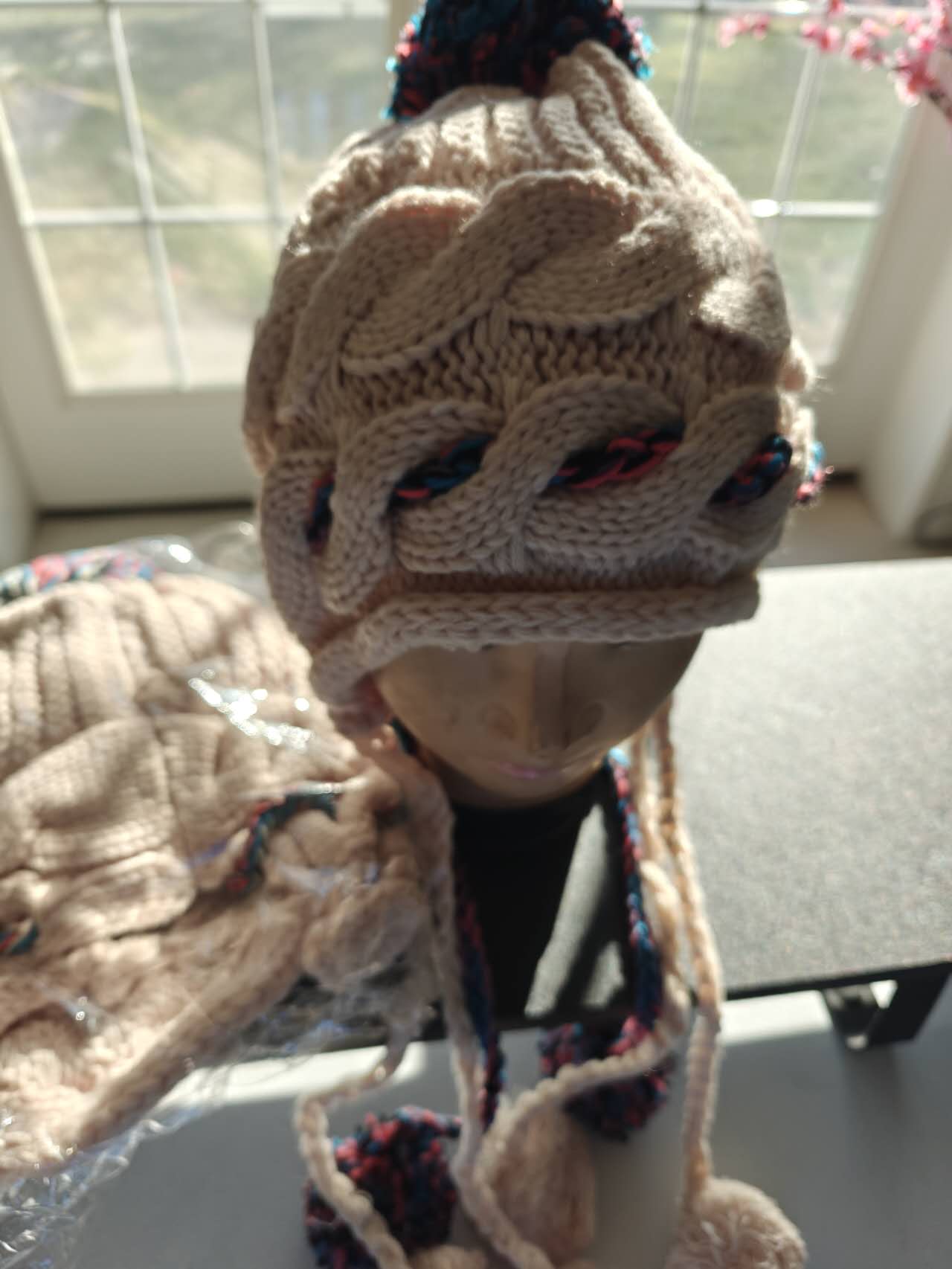 Wool Knit Pom Pom Hat